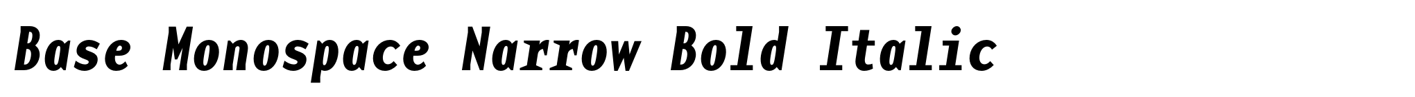 Base Monospace Narrow Bold Italic image